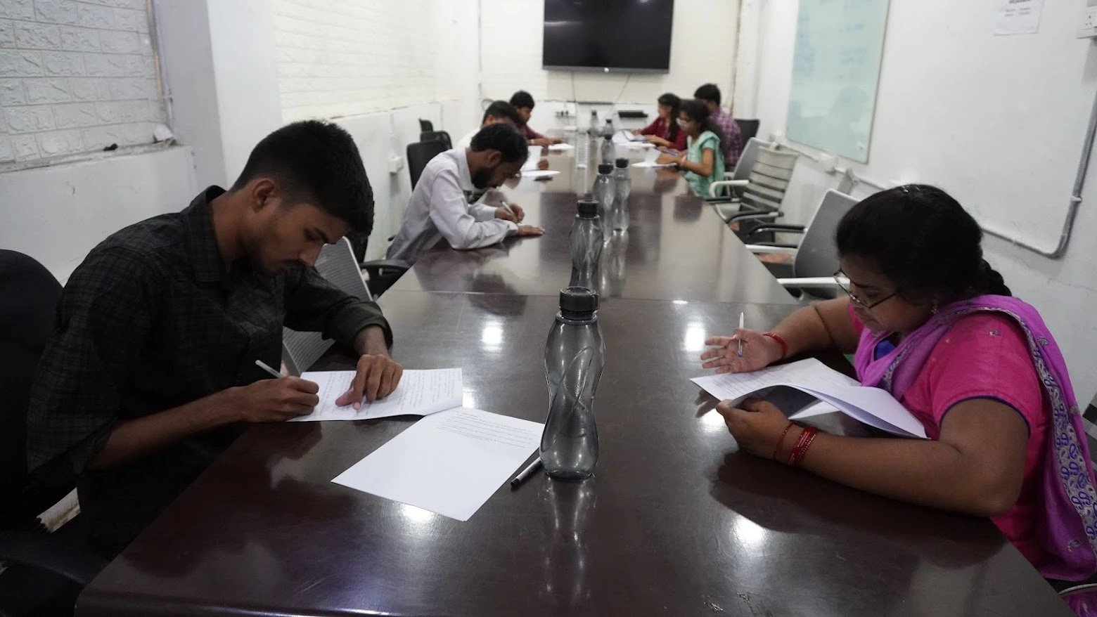 Written aptitude assessment during an Emblix Academy placement drive